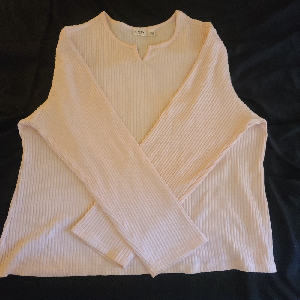 Cato Woman Long Sleeve Shirt | Light Pink | Plus Size | 22-24W